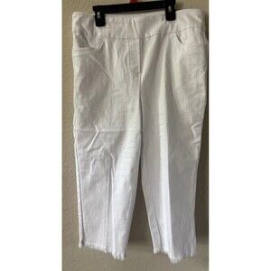 Alfred Dunner Capri Pants Womens 10P White Chino Pocket Ladies
